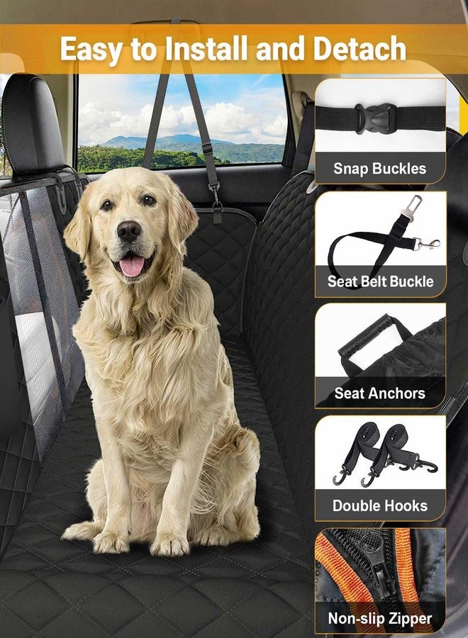 Victoper Dog Car Seat Cover, 600D Heavy Durable Dog Seat Cover for Back Seat, 100% Waterproof Scratch Proof Nonslip Dog Hammock for Car with Side Flap, Soft Pet Back Seat Covers for Cars Sedan SUV Trucks Black - Image 2